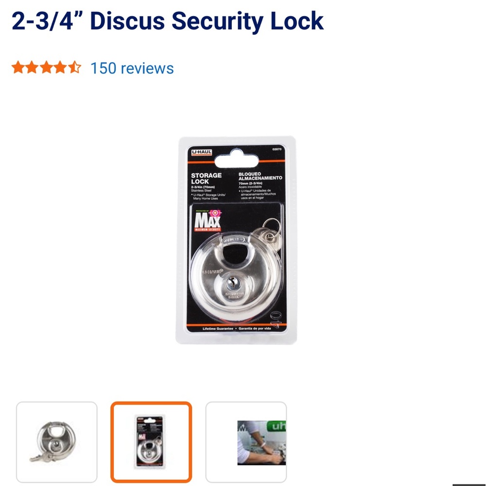 2-3/4” Discus Security Lock - Picture 2 of 5